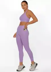 Activewear Set Crop Top One Shoulder Leggings Workout Gym Set Sports Bra