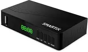 Atlantis SMARTIX DH17 Terrestrial Digital Decoder DVB T2 HEVC H.265 mpeg2/mpeg4 H264 Media Player USB Port HDMI and SCART Remote Control Learning, Main 10, Black