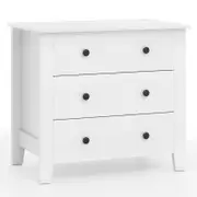 Costway Bedside Table Nightstand 3 Drawer White