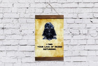 Darth Vader Quote “I find your lack of BEARD disturbing.” Star Wars Funny Canvas