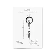Vintage Edison Light Bulb Patent Wall Art #2