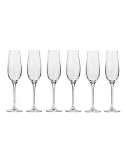 [Krosno] Harmony Champagne Flute 200ml Set of 6 Gift Boxed in Clear