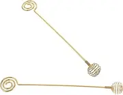 Luxshiny 2Pcs Stainless Steel Honey Dippers Elegant Manual Stirring Spoons for Honey Pots and Jars Versatile Kitchen Tool for Mixing Coffee Tea and Cocktails