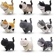 9 Style Cat Refrigerator Magnets, Fridge Cat Ornament for Home Kitchen Decor