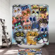 Big Cats’ Eyes Shower Curtain