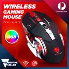 RGB Gaming Wireless Mouse Rechargeable Backlit Ergonomic Optical USB Laptop LED