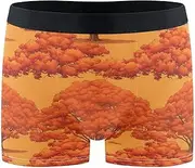 [FRODOTGV] Red Trees Mens Boxer Briefs Shorts Breathable Underwear for Men Underware Boxer Para Hombre
