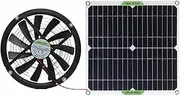 Solar Exhaust Fan, 100W Monocrystalline Silicon Panel 12V Powered 10-Inch Mini Cooling Ventilator for Pet House Toilet