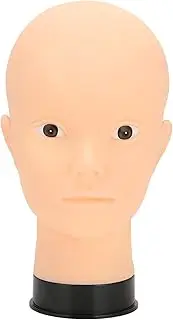 Bald Mannequin Head Makeup Training Hat Wig Display Head Black Base (No Makeup Style)