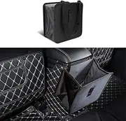 Foldable Car Trash Can, Hanging Waterproof Leakproof Trash Can Storage Bag for Car with 3 Gallons Large Capacity, Car Storage Bag Organizer Universal Car Interior Accessories for Car (Large)
