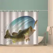 Fish Spit Shrimp Roe 3D Shower Curtain Waterproof Fabric Bathroom Decoration
