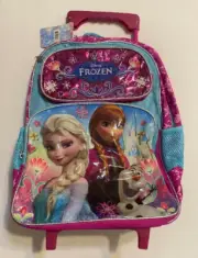 Disney Frozen Princess Elsa & Anna Cargo 16” Large Rolling Backpack