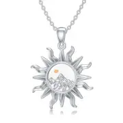Sun Mountain Necklace 925 Sterling Silver Faith of a Mustard Seed Pendant Nec...