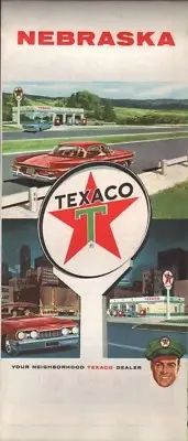 1962 Texaco Road Map: Nebraska NOS
