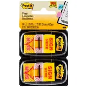 Post-it Flags Sign Here 25x43mm Yellow 2 Pack
