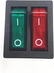 AEHON 1pc KCD3 Double Boat Rocker Switch Toggle 6 Pin On-Off 20A 125VAC(Color:Red Green)(Red Green)