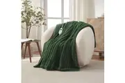 Dreamaker Chunky Embossed Fleece Heated Throw Emerald Green - 130 x 160cm