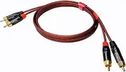KOOKFJLLZ 2-Packs Technics Turntable Phono Cable | RCA Stereo Subwoofer Audio Cable | Hi-Fi 4N OFC RCA Cable(5 Feet)