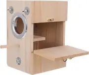 POPETPOP Bird Nest Box, Wooden Bird House Parakeet Nesting Box Bird Nest Bree...