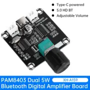 2-10pc PAM8403 Bluetooth Digital Amplifier Board 5W+5W Type-C Adjustable Volume