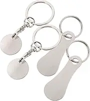 Generic 4pcs Removable Shopping Trolley Token Keyring Convenient Hanging Token Keyring for Release Lightweight Resistant Design for Grocery Shopping