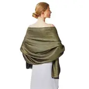 Sparkling Metallic Pashmina Shawl Wraps Scarf for Evening C#. Black & Gold