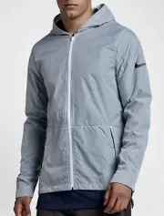 NIKE Hyper Elite Shield All Day WindBreaker Blue Grey Basketball Jacket Mens L