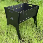 Collapsible two-tier portable barbecue for 6 skewers. Thickness 2 mm