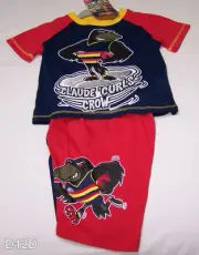 Adelaide Crows AFL Boys Navy Blue Red Printed 2 Piece Pyjama Set Size 3 New