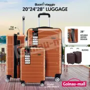 Lightweight Luggage Suitcase Trolley Set 3PCS Travel Storage Organiser Orange