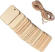 COHEALI 153pcs Small Square Wooden Tags Hanging DIY Craft Labels with Rope for Weddings Parties Messages Durable Wooden Message Tags