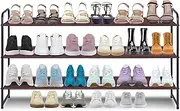 [AOODA] 3-Tier Long Shoe Rack for Closet Stackable Wide Shoe Shelf Organizer and Storage for Floor, Entryway (Bronze)