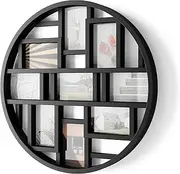 Umbra 311120-040 Luna Large 4x6 Picture Frame Collage and Wall Décor, 21.9 x 21.9 x 1.8, Black Photo Display