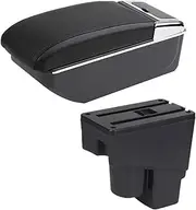 Car Armrest for Fit for Jazz 2002 2003 2004 2005 2006 2007 Armrest Box Car Armrest Storage Box Car Accessories Car Arm Rest(B red line NO USB)