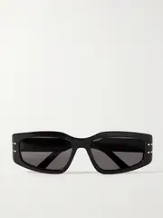 [DIOR Eyewear] DIOR Eyewear - Diorsignature S9u Rectangular-frame Acetate And Gold-tone Sunglasses - Black - One size One size Black