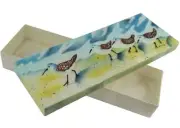 Capiz Shell Trinket Box, 9", Sandpiper
