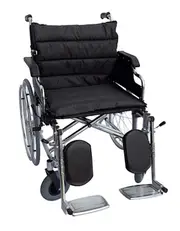 Foldable Bariatric Manual Wheelchair Extra Wide Seat Removable Leg Rest Heavy Duty 130kg Weight Capacity