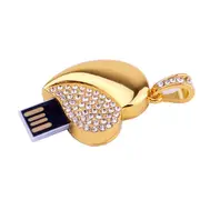 Diamond crystal heart USB Flash drive metal Memory Stick penrive 64GB U disk free shipping