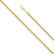 Genuine 14k Yellow Gold 3.3mm Wide Miami Cuban Chain 7.5" Women's Bracelet