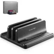 Dual-Slot Adjustable Vertical Laptop Stand 4in1 Design Space-Saving For MacBook