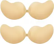 [Sermicle] Self-Adhesive Bra 2 Pairs,Strapless Sticky Bra Invisible Push up Lift Silicone Bras for Backless Dress