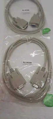 2X DB9 RS232 Serial Cable Female to Female Null Modem Cord Cross TX/RX RS-232