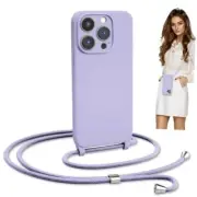 Crossbody Lanyard Strap Case for iPhone 16 iPhone 16 Pro Max (6.9 inch) Purple
