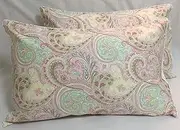 TSOTU Pillow Cases Standard Size Cotton Pillow Shams Covers Printed Pattern Set of 2 (European Pink)