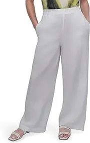[DKNY] Women's Lightweight Linen Wide Leg Woven Pant
