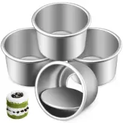 4 Pcs Mini Cake Tins Mold Baking Pan Small Round Molds for Chiffon