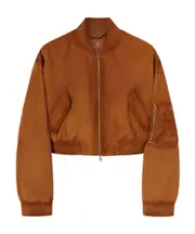 Zippered leather jacket IT42 Brown