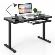 Costway 120x60cm Electric Desk Standing Sit Desk Height Adjustable Desk Home Office Black
