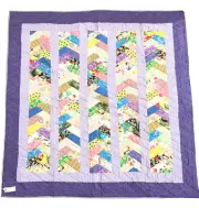 Patchwork Handmade Quilt Purple Lavender Fully Finished 51"x 52" Never Used