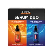 L'Oreal Men Expert Serum Duo Vitamin C Serum 30ml & Hyaluronic Acid Serum 30ml